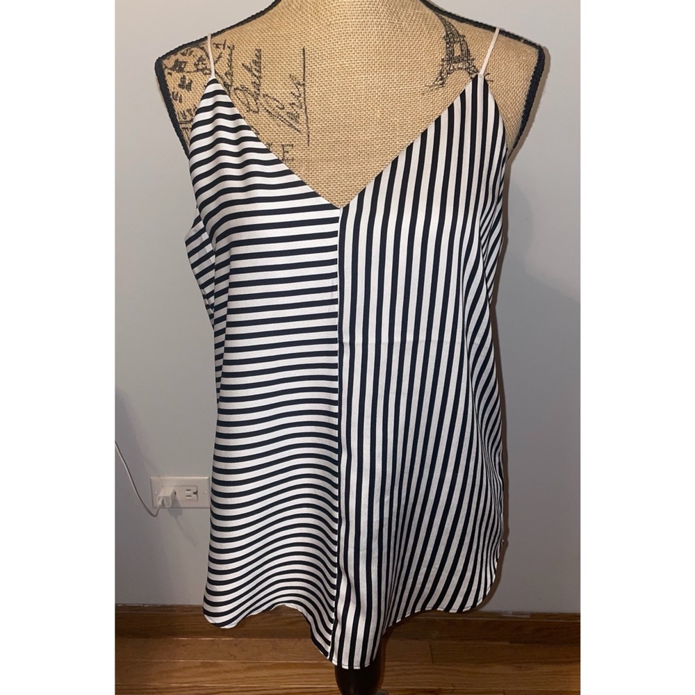 Black and white striped tank